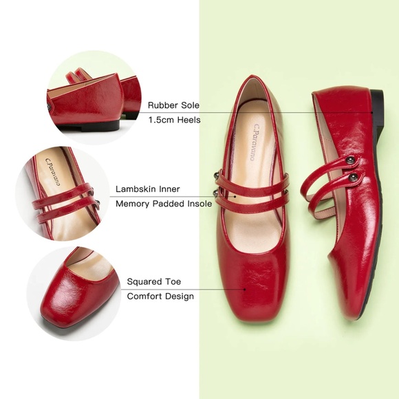 C. Paravano Clara Mary Jane Ballet Flats - Picture 3 of 8